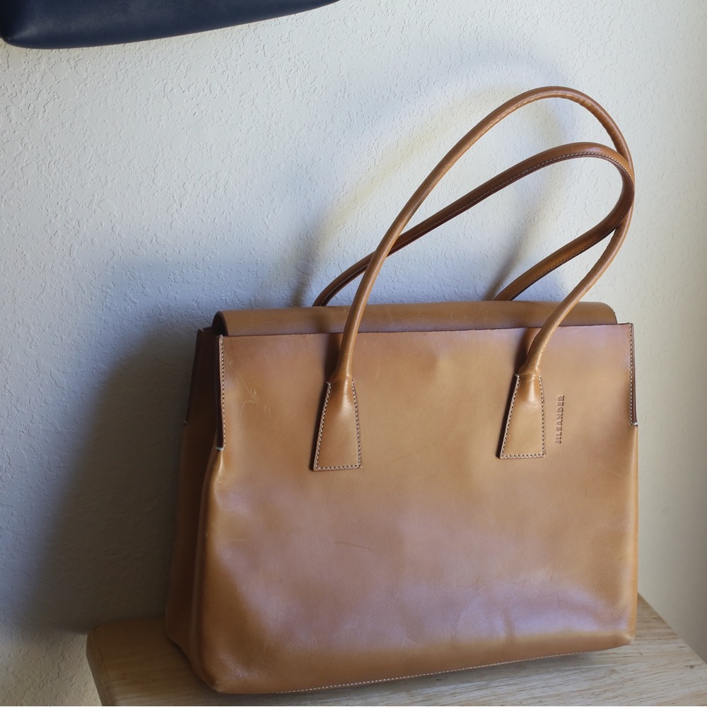 Jil Sander Brief Case Leather Bag